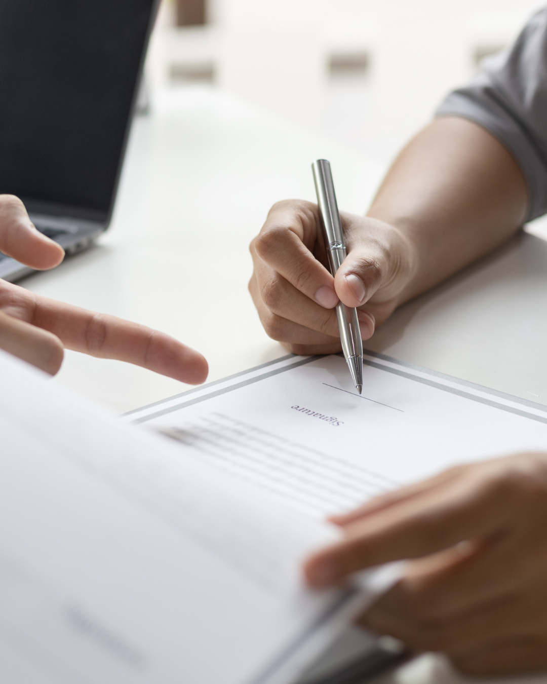 Signing a contract 