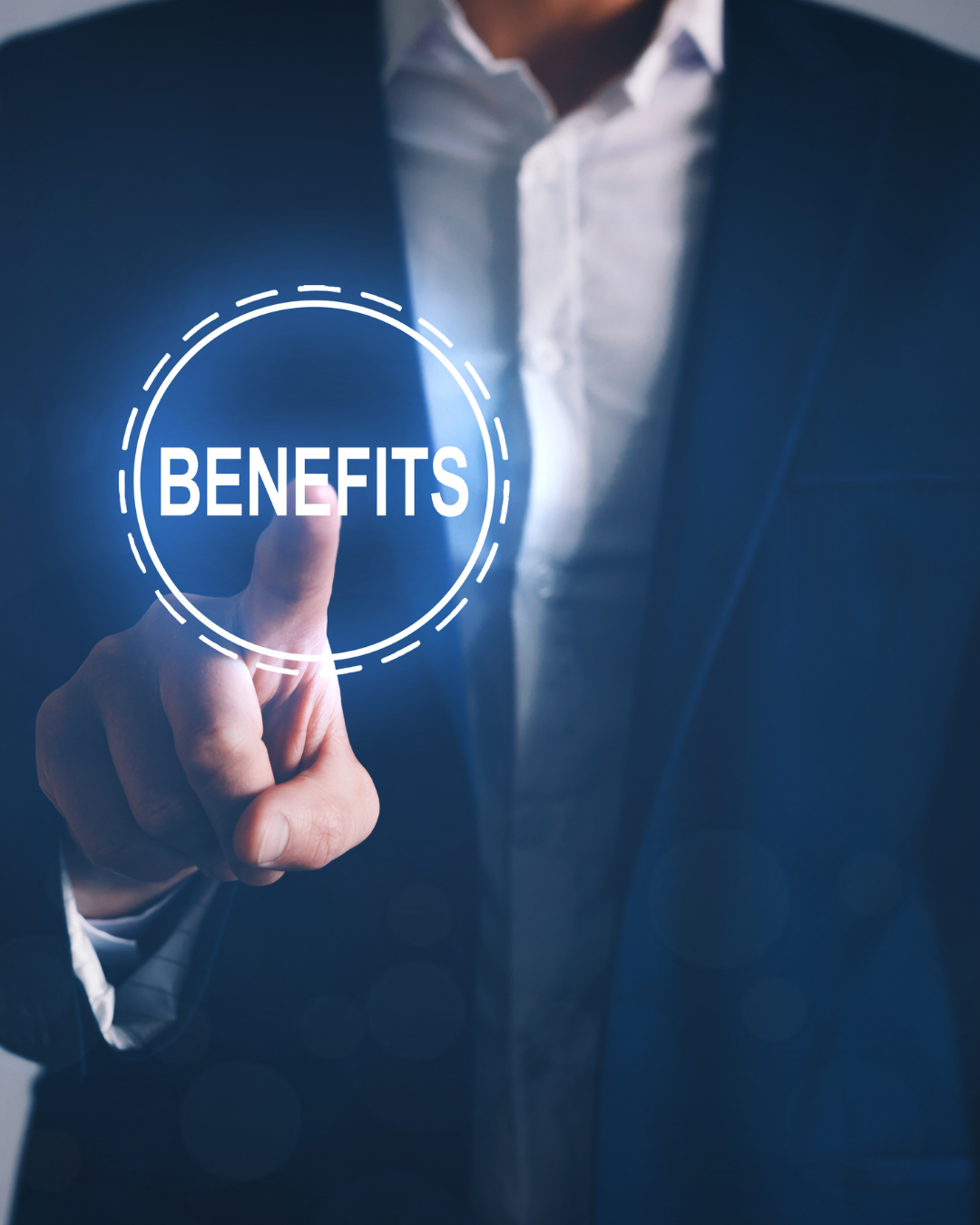 Man Pressing Benefits Button